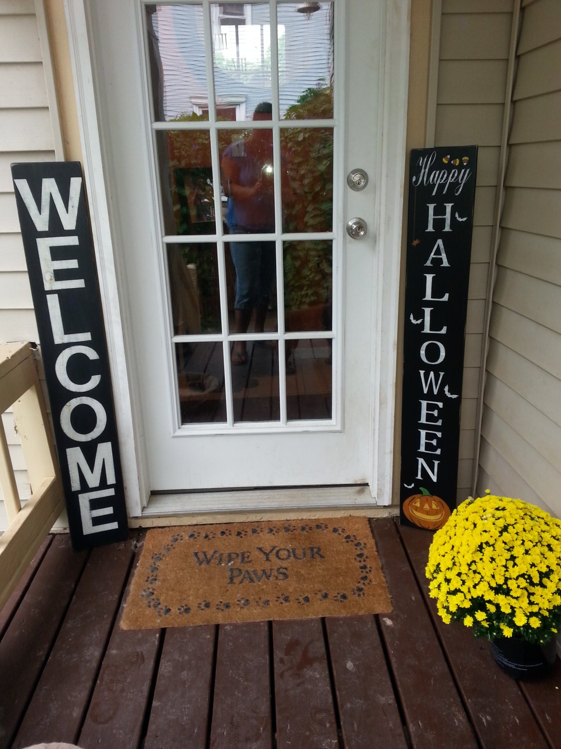 Happy Halloween Sign Reversible Wood Sign