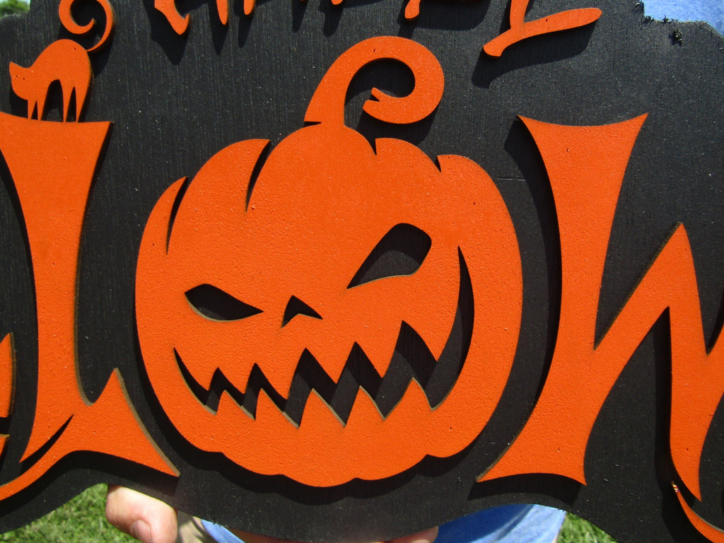 Halloween Jack O Lantern Spooky Forest Black Cat