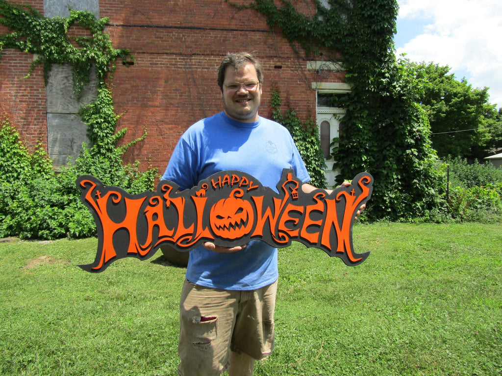 Halloween Jack O Lantern Spooky Forest Black Cat