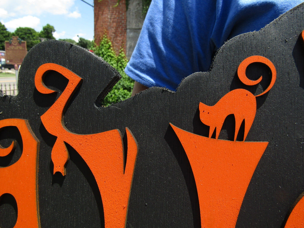 Halloween Jack O Lantern Spooky Forest Black Cat