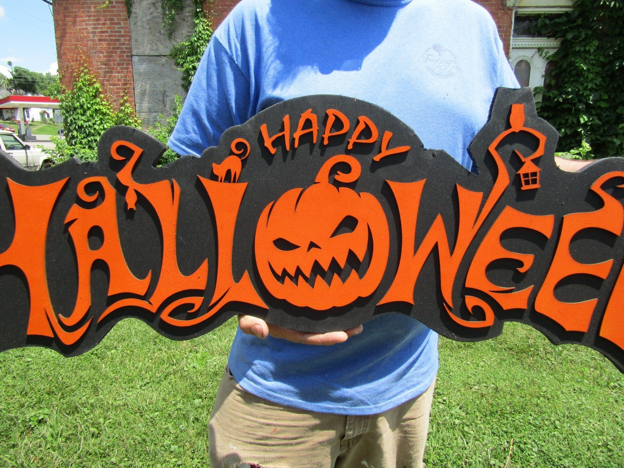 Halloween Jack O Lantern Spooky Forest Black Cat