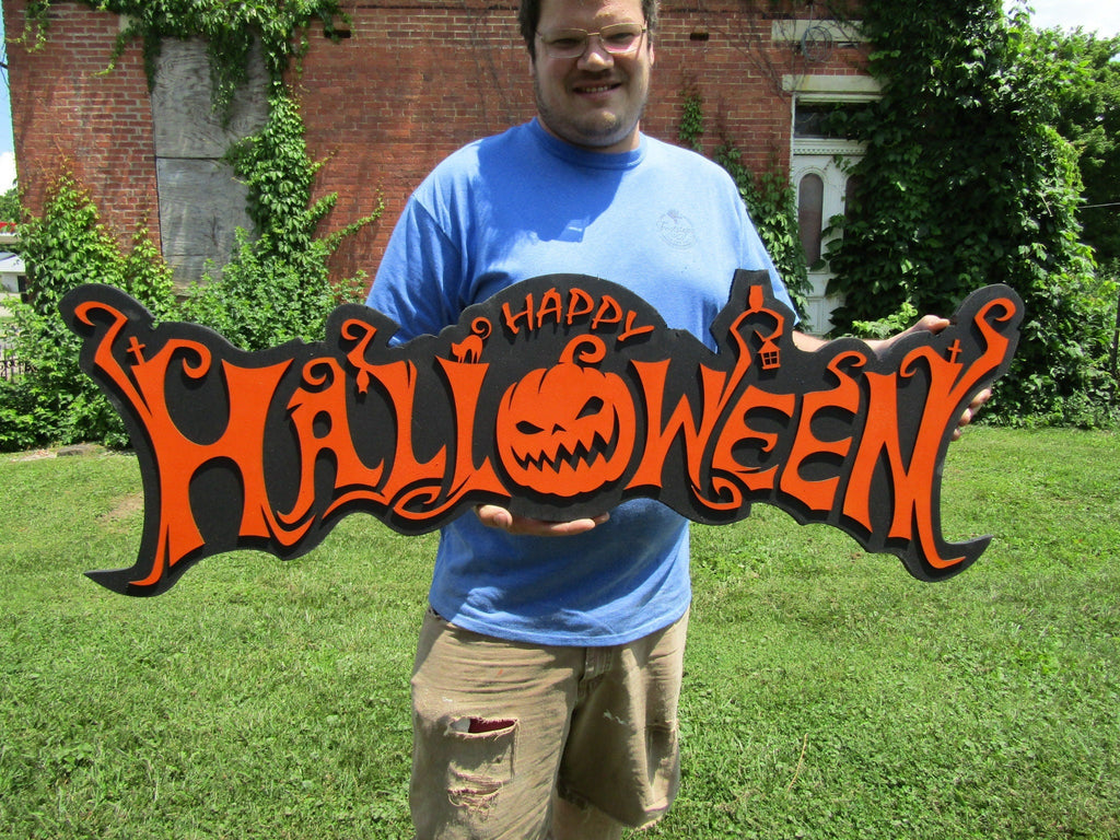 Halloween Jack O Lantern Spooky Forest Black Cat