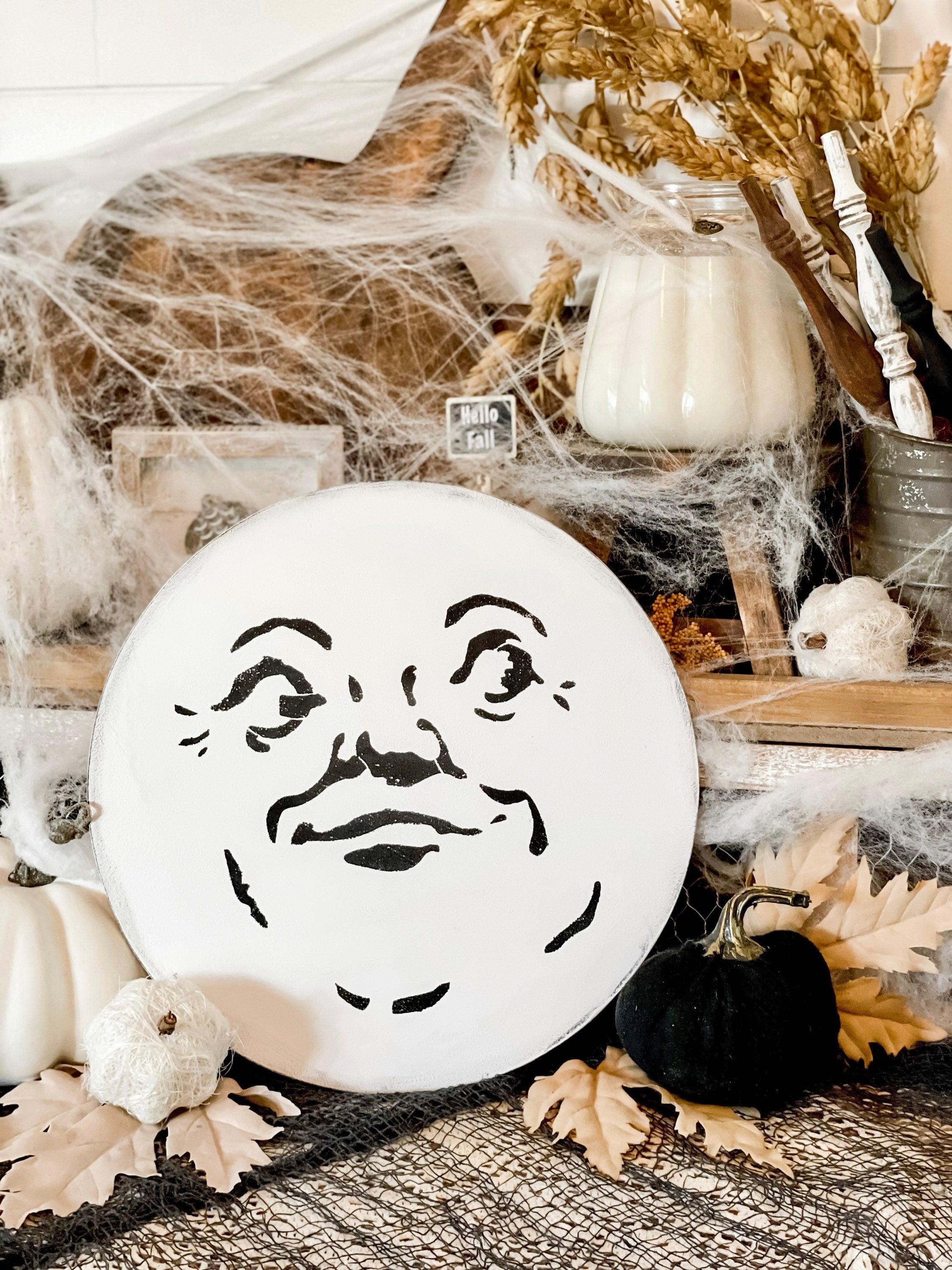 Man In the moon sign - Halloween decor