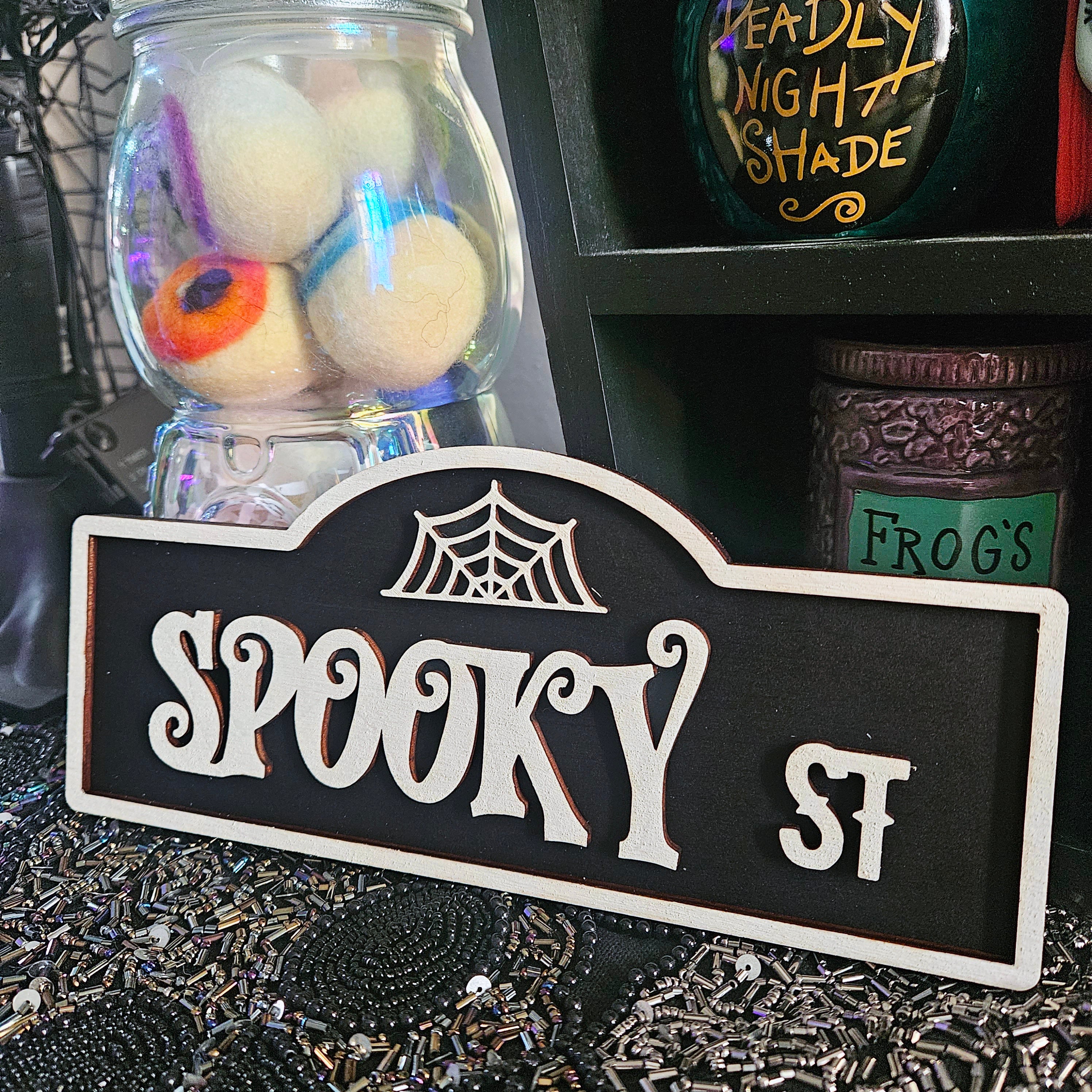 Halloween Street Sign Wood Home Décor