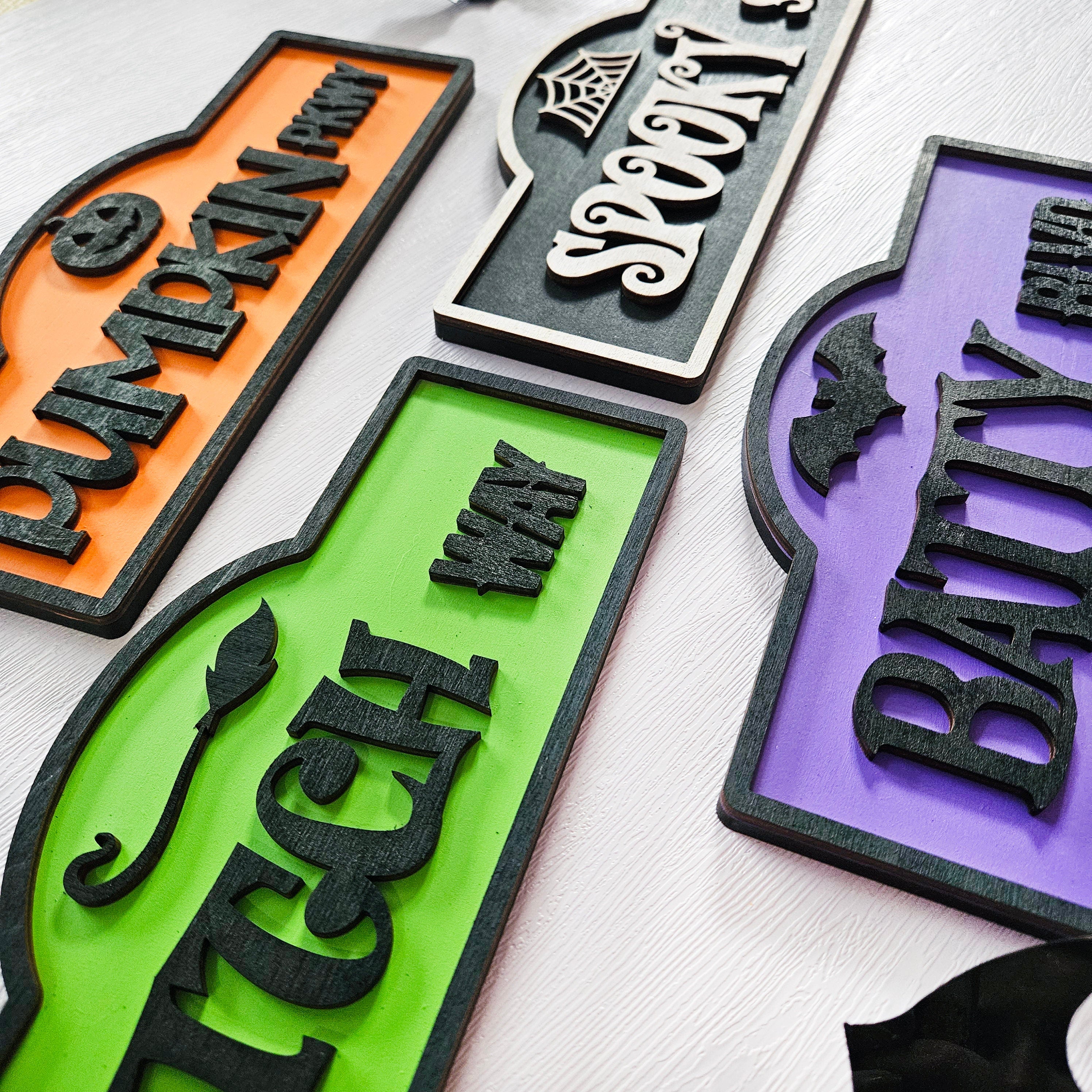 Halloween Street Sign Wood Home Décor