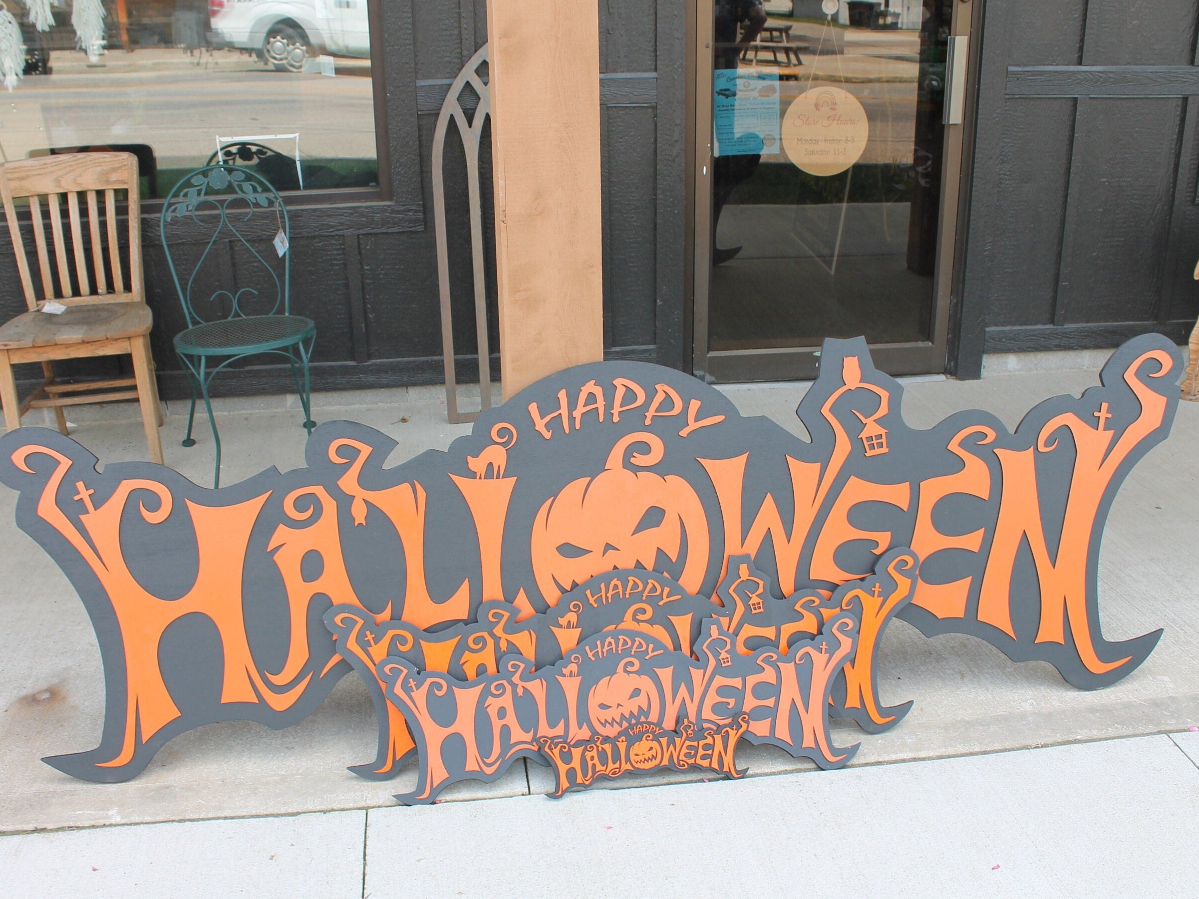 Halloween Jack O Lantern Spooky Forest Black Cat