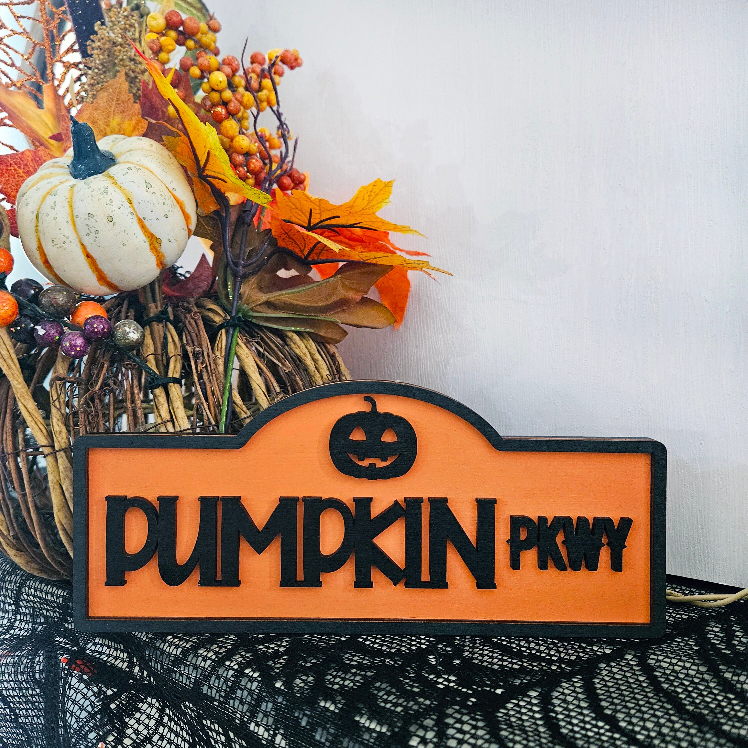 Halloween Street Sign Wood Home Décor