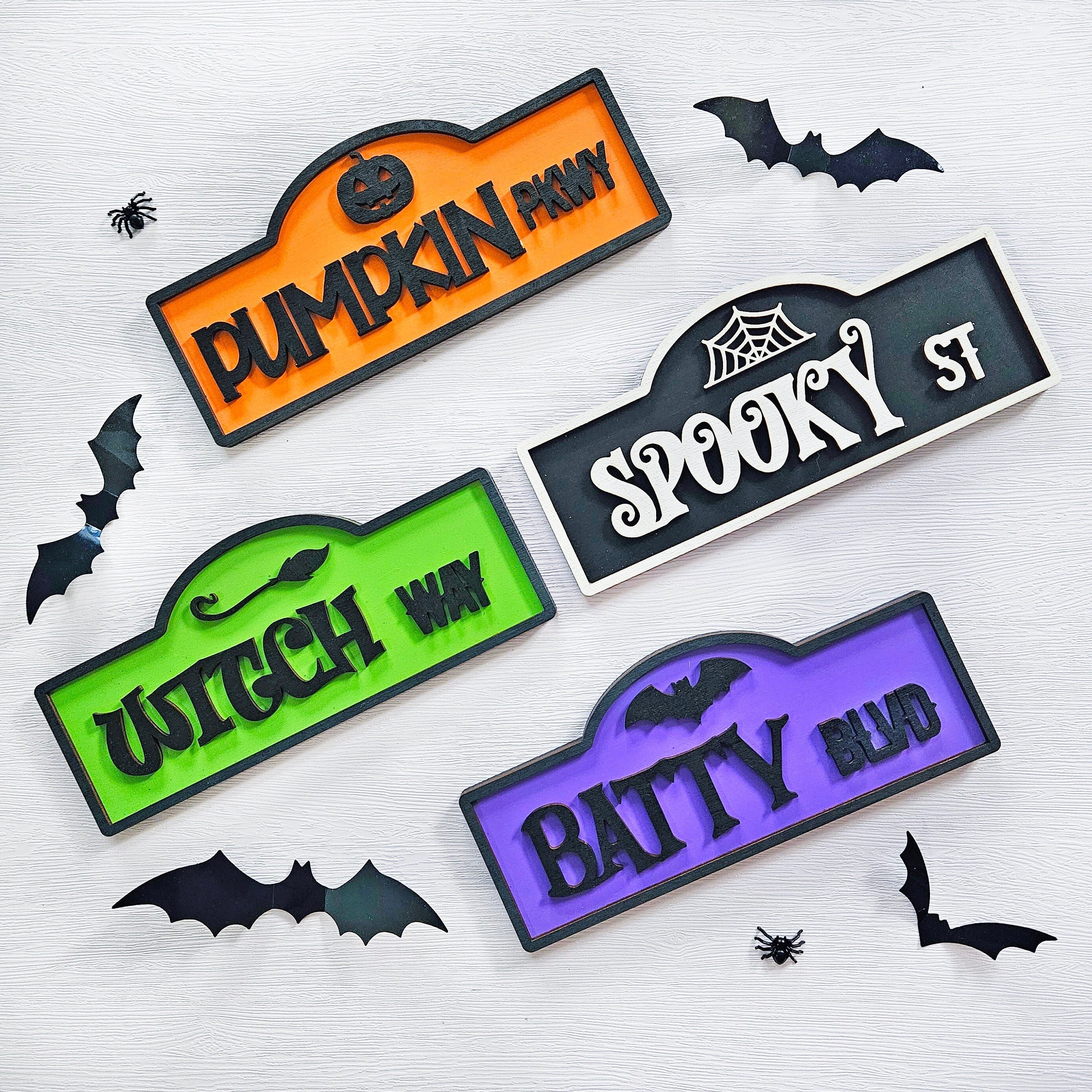 Halloween Street Sign Wood Home Décor