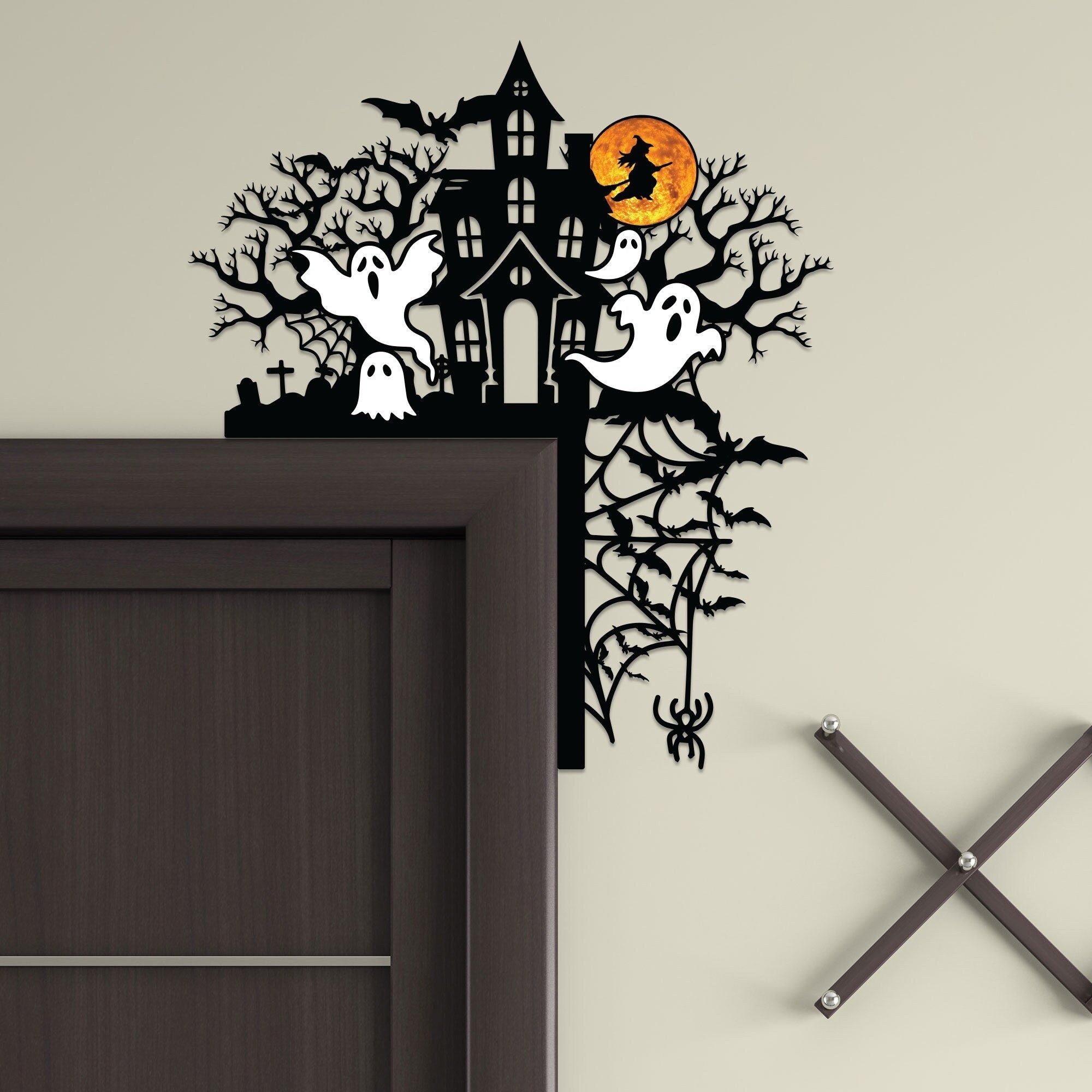 Haunted Mansion with Ghost Door Topper