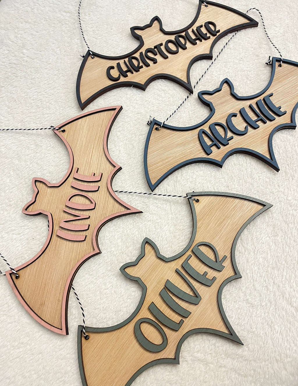 Halloween name sign party decorations bat sign