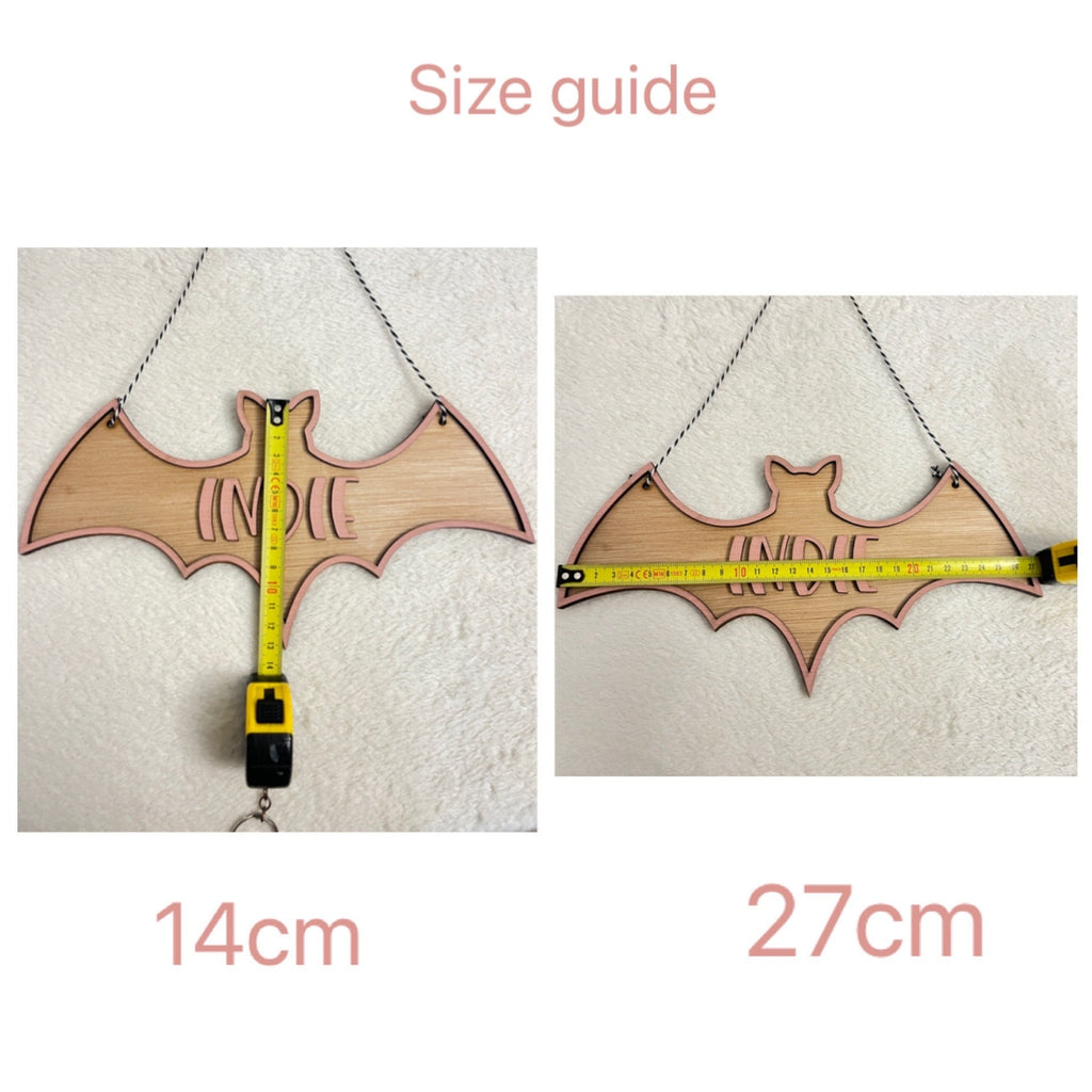 Halloween name sign party decorations bat sign