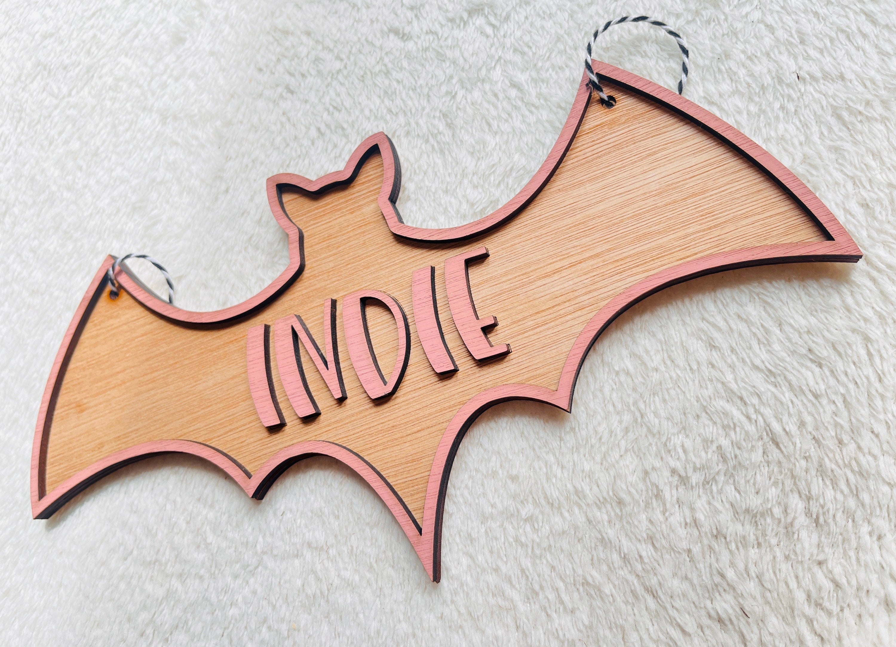 Halloween name sign party decorations bat sign