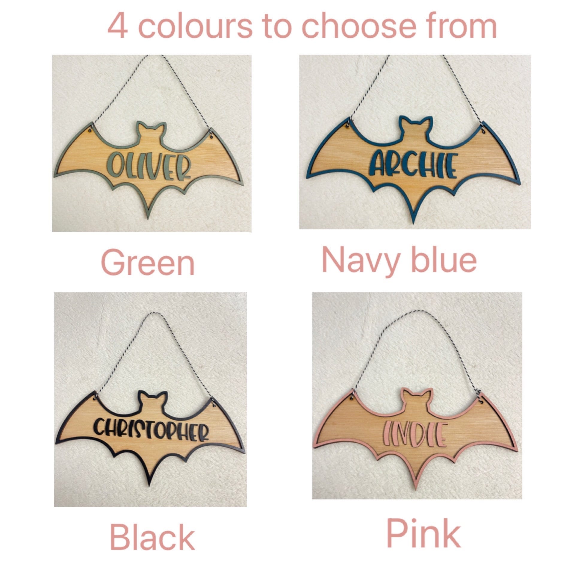 Halloween name sign party decorations bat sign