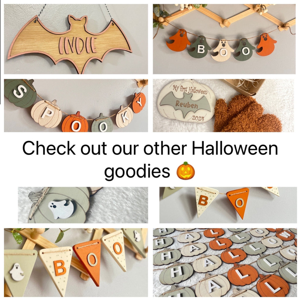Halloween name sign party decorations bat sign