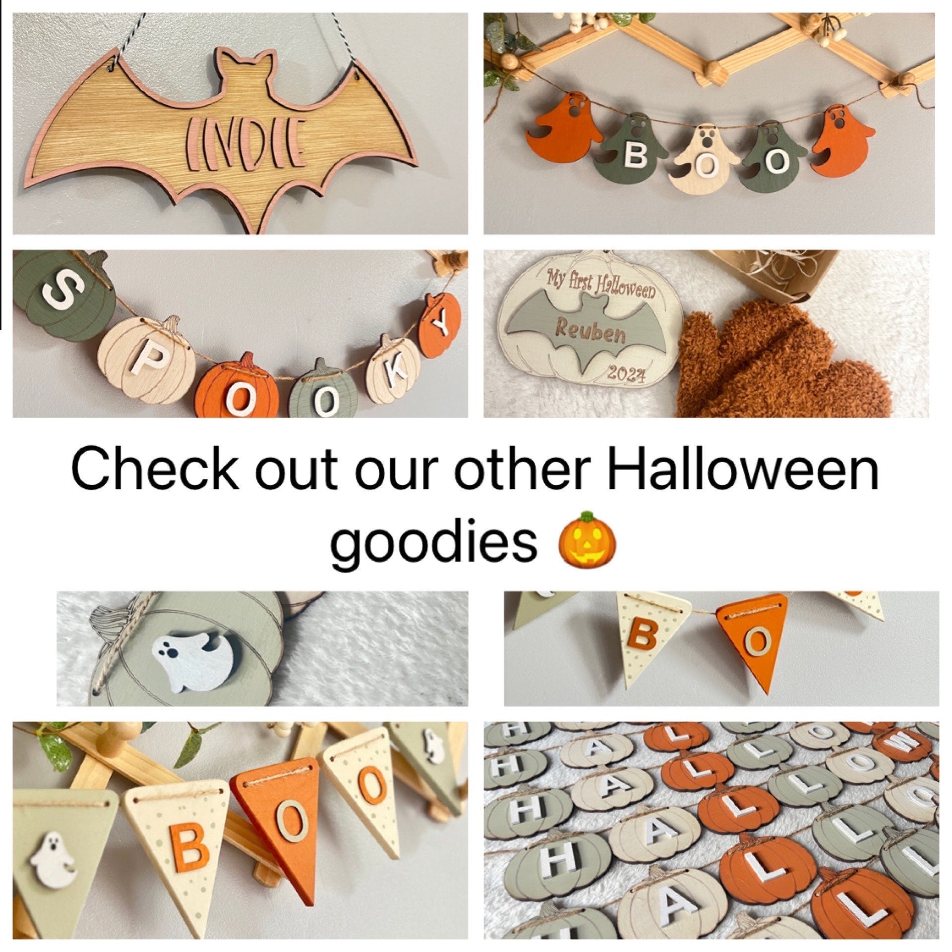 Halloween name sign party decorations bat sign