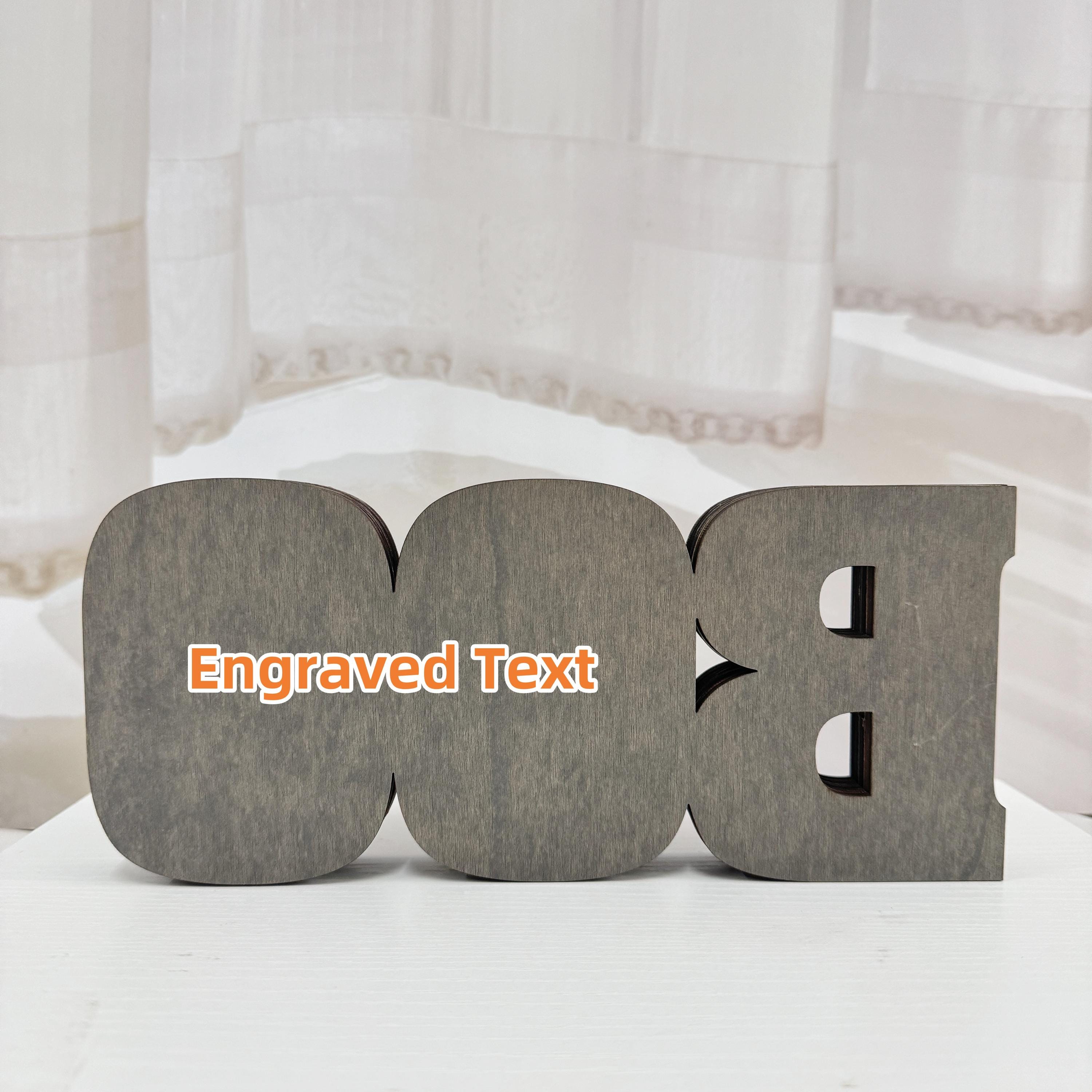 3D Carved Wooden BOO Letter Spooky Season