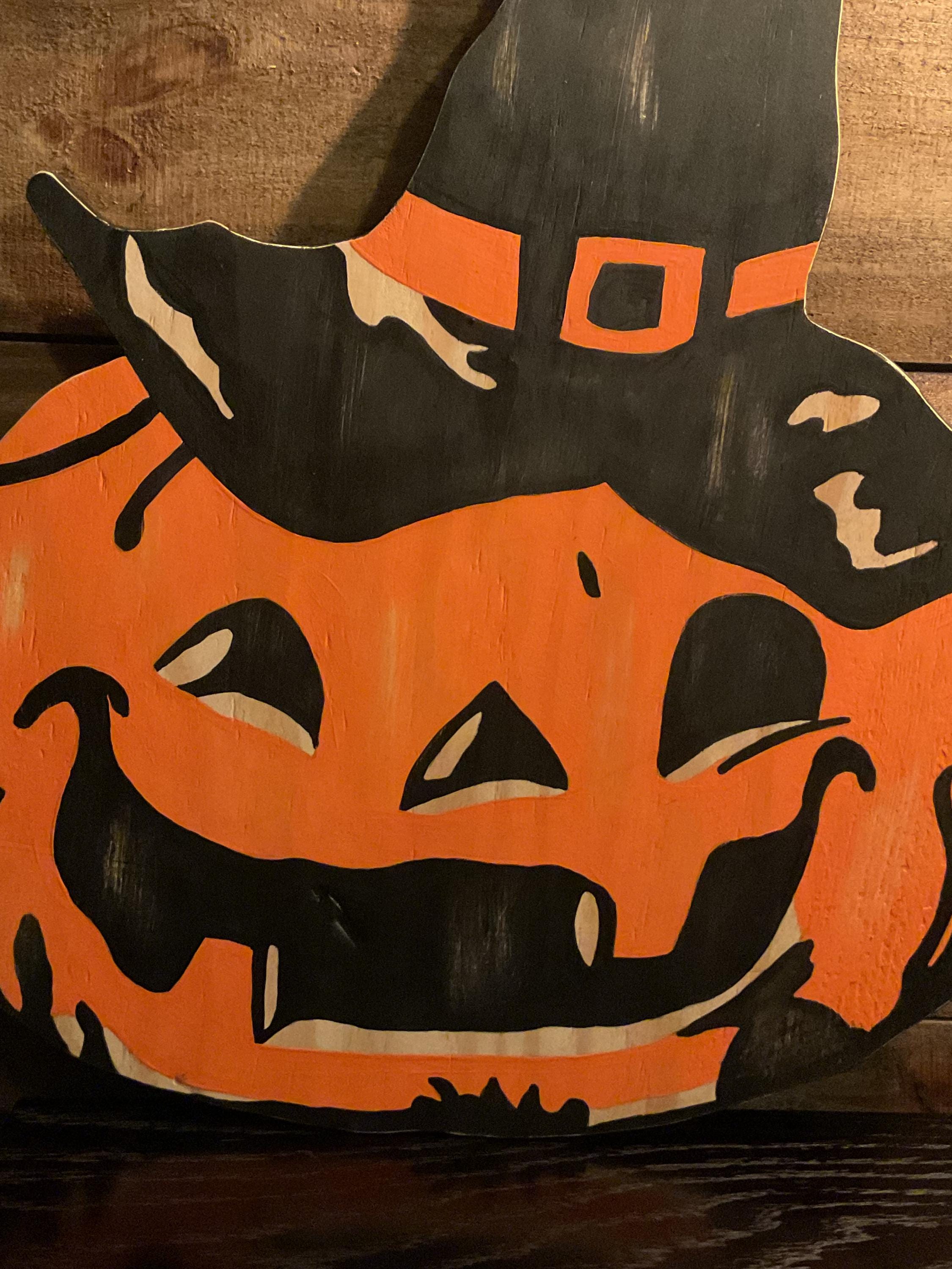 Retro Jack O'Lantern Sign by October Road Sign