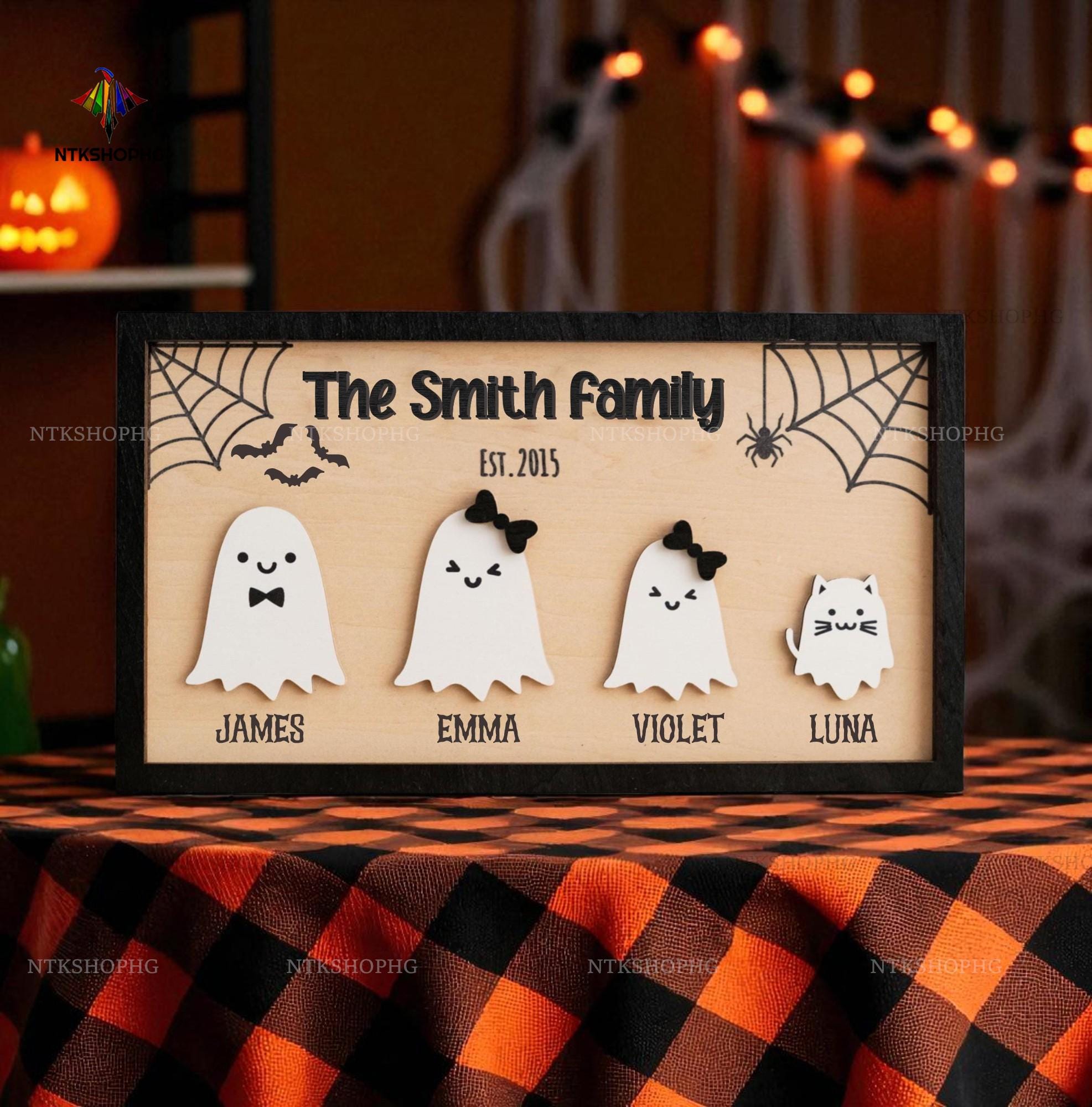 Personalized Wooden Halloween Table Décor