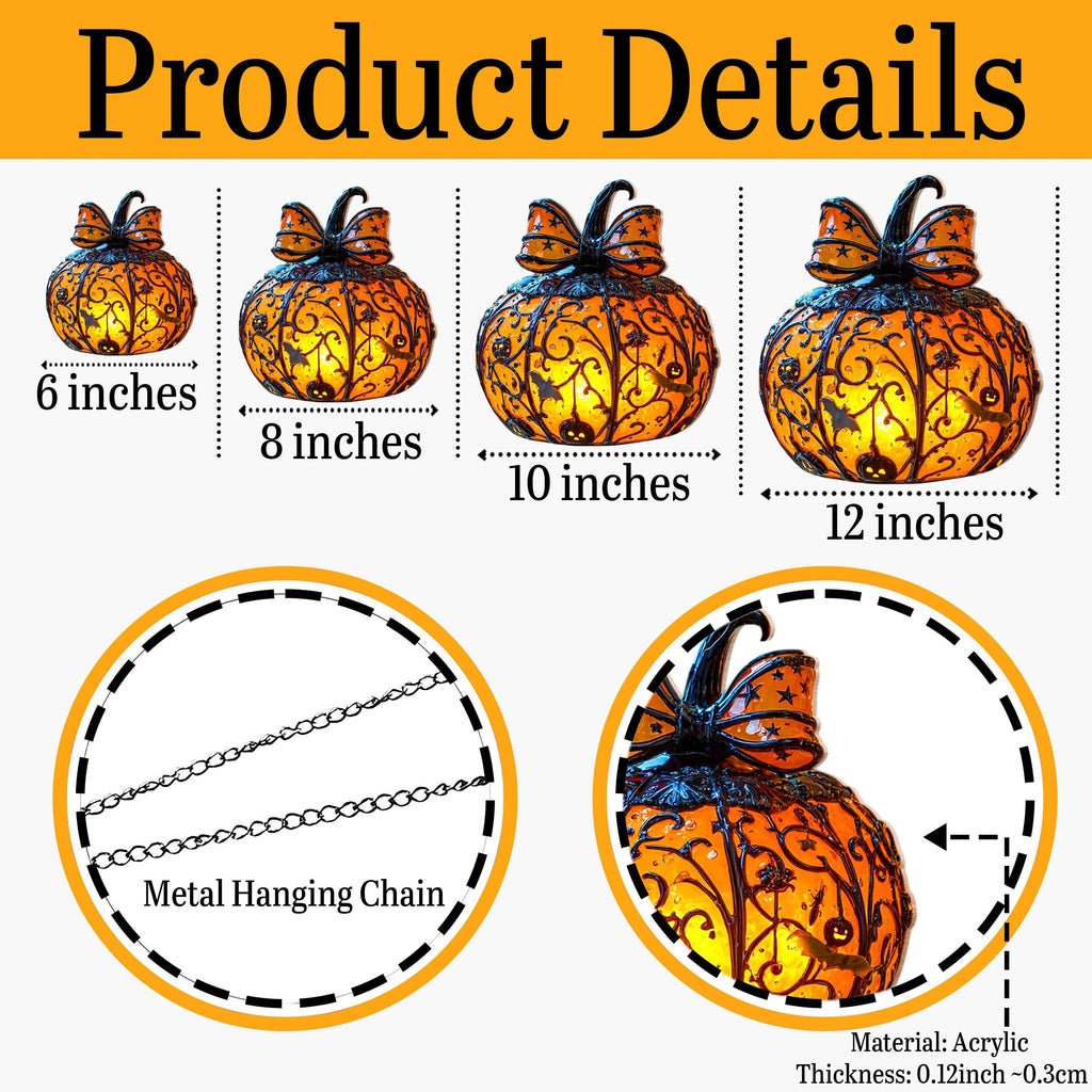 Halloween Pumpkin Lantern Hanging Light with Bats
