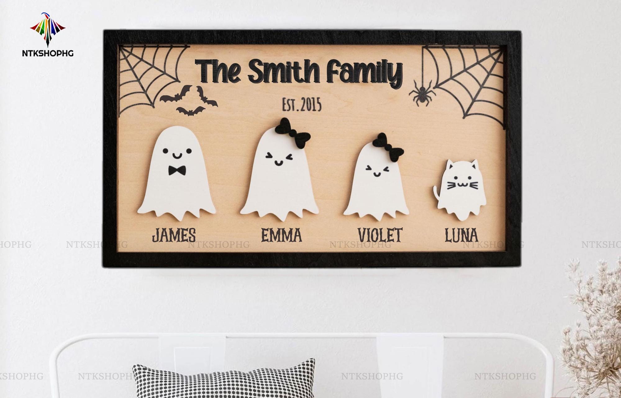 Personalized Wooden Halloween Table Décor