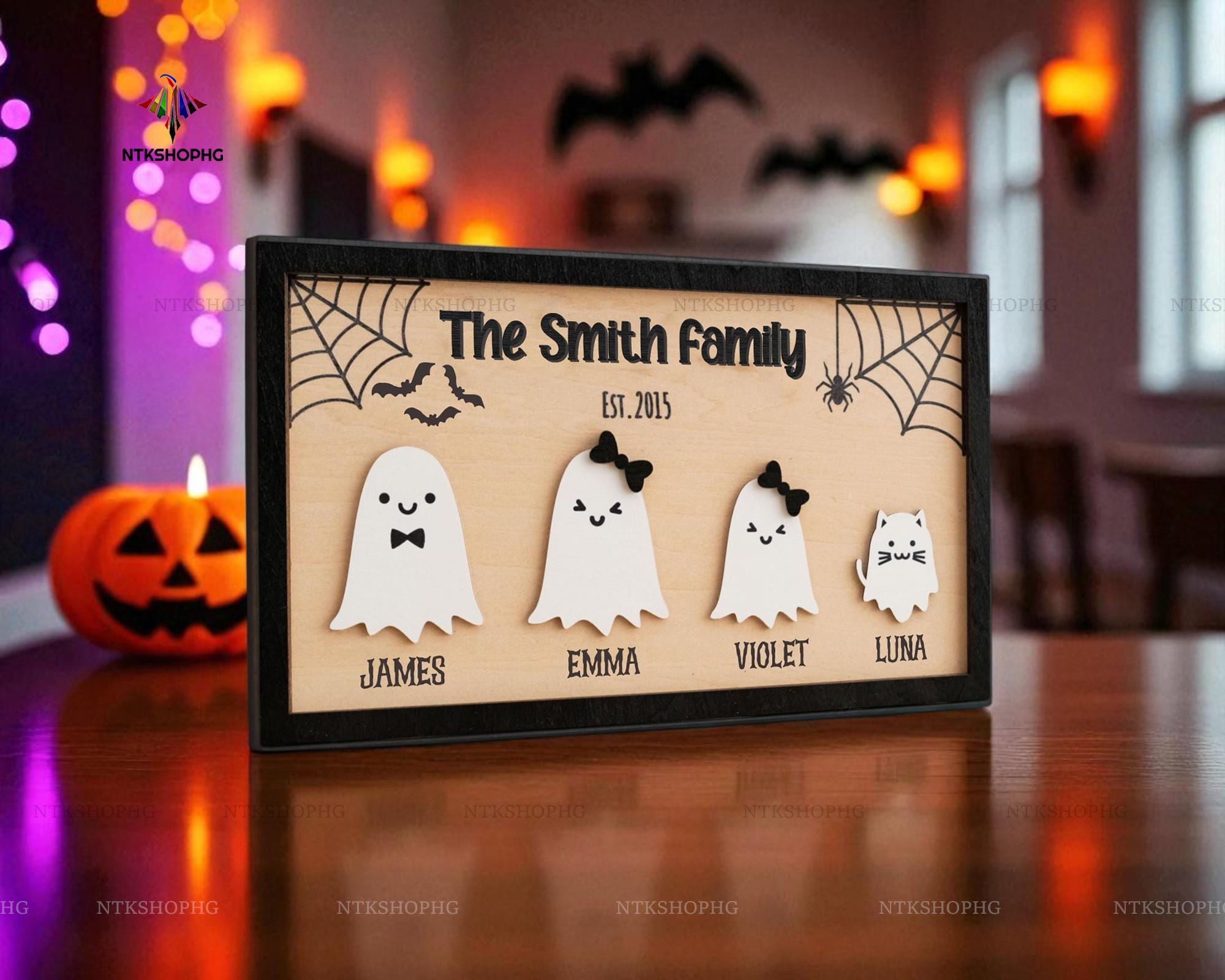 Personalized Wooden Halloween Table Décor